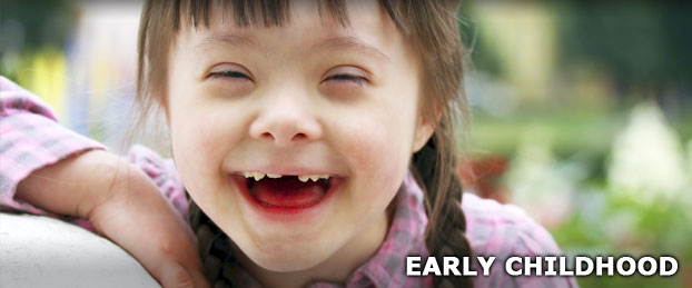 A young girl smiling, used to represent the Early Childhood Department